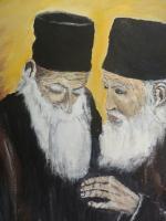 Portrait - Two Monks - Oil On Canvas