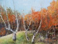 A Little Autumn - Oil On Canvas Paintings - By Maria Karalyos, Impressionism Painting Artist