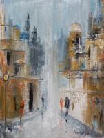 Cityscape - Frozen City - Oil On Canvas