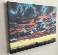 Albuqueruque West Mesa Sunset - Oil Paint Paintings - By Brian Hoden, Landscape Painting Artist