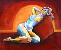 Sunlight - Acrylic On Canvas Paintings - By Jorge Namerow, Nude Figure Painting Artist