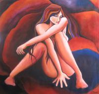 Beholding - Acrylic On Canvas Paintings - By Jorge Namerow, Nude Figure Painting Artist