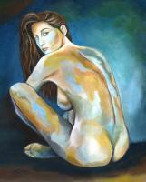 Dim Memories - Acrylic On Canvas Paintings - By Jorge Namerow, Nude Figure Painting Artist