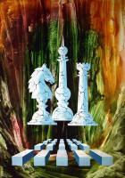 Chess Galaxy - Acrylic Paintings - By Armen Hunanyan, Fine Art Painting Artist