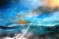 Perception - Acrylic On Box Canvas Paintings - By Laurence Chandler, Abstract Seascape Hint Towards Painting Artist