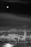 Black And White - Twin Peaks Moonset - Photographic Paper