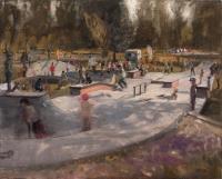 Our Skatepark - Oil On Linen Paintings - By Zacheriah Kramer, Realism Plein Air Painting Artist