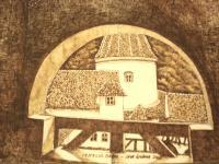 Castle From Bran 2 - Ink Drawings - By Iuliana Sava, Brown And White For Drawings Drawing Artist