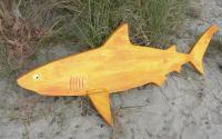Sunset Shark - Papier Mache Sculptures - By Divitto Kelly, Papier Mache Sculpture Artist