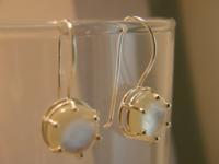 Sterling Silver Earrings With Shells 10 Mm - Silver Work Jewelry - By Shani Shtaingart, Romantic Jewelry Artist