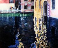 Canale Veneziano - Oil On Canvas Paintings - By Mario Sampieri, Impressionist Painting Artist