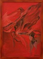 Imagination In Red - Oil On Canvas Paintings - By Kamil Honisch, Abstract Painting Artist