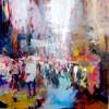 Downtown - Acrylic Paintings - By Alshaikh Aldaw, Impressionist Painting Artist