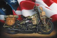 1941 Wla Harley Davidson - Colored Pencil Drawings - By Russell Mckeand, Realism Drawing Artist