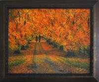 Walking Into Fall - Acrylic Paintings - By Anna Senko, Realism Painting Artist