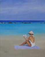 On The Beach - Acrylic Paintings - By Anna Senko, Realism Painting Artist
