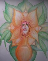 Flower Nymph - Colored Pencils Drawings - By Bridget Davidson, Colored Pencils Drawing Artist
