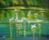 Melody In White 2 - Oil On Canvas Paintings - By Lian Zhen, Impressionistcontemporary Painting Artist