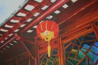 Red Lantern - Watercolor Paintings - By Sarah Bent, Realism Painting Artist