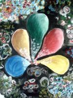 Spreading Colours - Water Colour Paintings - By Kay J, Pointlilism Painting Artist
