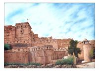 Oil Painting - Fort Of Jesalmer Rajasthan India - Oil On Canvas