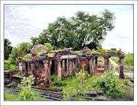 Ancient Temple Of Vijaynagar Gujarat India - Oil On Canvas Paintings - By Husen Hada, Realistic Painting Artist