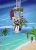 Atlanta Healing Island - Acryllic Paintings - By Tolga Ozkan, Visionary Painting Artist