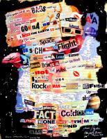 Rocket Man 1704 - Mixed Media On Paper Mixed Media - By Walter Vermeulen, Collage Mixed Media Artist