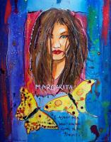 Margarita - Ink  Gouache On Paper Paintings - By Walter Vermeulen, Music-Inspired Art Painting Artist