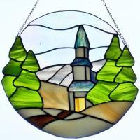 Stained Glass - Winter Landscape - Glass