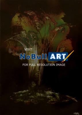 Fantasy World Paintings - Eruption Of Hope - Spray Paint On Paperboard
