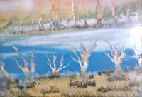 Fantasy World Paintings - Raw River - Spray Paint On Paperboard