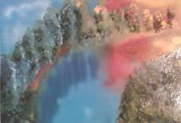 Fantasy World Paintings - River Of Colours - Spray Paint On Paperboard