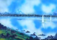 Fantasy World Paintings - Silence - Spray Paint On Paperboard