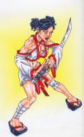 The Blind Swordswoman - Marker Drawings - By Jim Haverlock, Illustration Drawing Artist
