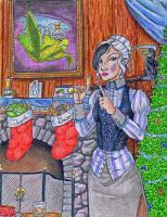 Hogswatch - Colored Pencilpen Drawings - By Jim Haverlock, Illustration Drawing Artist