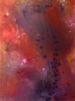 Ethereal Crimson - Acrylic On Paper Paintings - By Mary Lea Bradley, Abstract Painting Artist