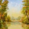 Autumn Afternoon - Oil On Veneer Paintings - By Karola Kiss, Realism Painting Artist