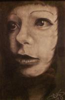 Portrait - Charcoal Pencil On Paper Drawings - By Sean King, Portraits Drawing Artist