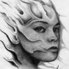 Portrait - Charcoal Pencil On Paper Drawings - By Sean King, Surreal Drawing Artist