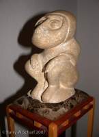 Baboon Tower Close Up - Sandstone And Wood Sculptures - By Barry Scharf, Abstract Realism Sculpture Artist