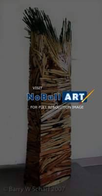 Sculpture - Vertical Dam - Wood And Paint
