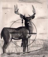 A Hunters Veiw - Pencil And Paper Drawings - By Ronald Tomlin, Pencil Drawing Artist