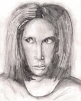 Spooked Lady - Pencil And Paper Drawings - By Ronald Tomlin, Pencil Drawing Artist