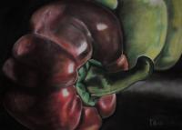 Peppers Place - Contecharcoal Drawings - By Diane Chilson, Still Life Drawing Artist