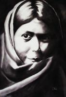 The Only One - Contecharcoal Drawings - By Diane Chilson, Realism Drawing Artist