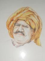 Tribute - Water Color On Paper Paintings - By Dr Rajesh Singh, Sketch Painting Artist
