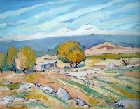 Aragats Mountain - Oil On Canvas Paintings - By Arthur Khachar, Impressionism Painting Artist