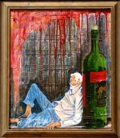Wino Original Painting On Canvas - Acrylic Paintings - By Michael Arnold, Fauve Painting Artist