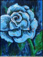Blue Rose - Acrylic Paintings - By Michael Arnold, Impressionism Painting Artist